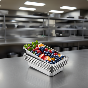 Plateau de four en acier inoxydable 20 x 12 x 4 pouces, lot de 6, anti-encrassement, pour cuisine commerciale, taille standard, finition polie - Product Image 2