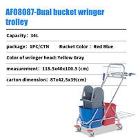 Ember Pel 34 Liter Merah Biru, Ember Peras Air Tebal, Ember Peras Pel untuk Mencuci, Alat Pembersih Rumah Tangga Hotel, Mobil
