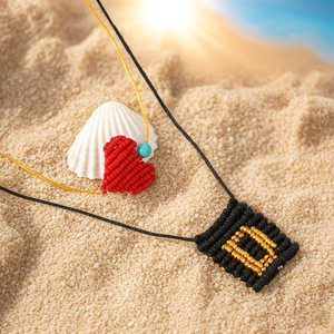 Go2boho europea americana estate semplice collana lunga alla moda oro seta intrecciata <span class=keywords><strong>cuore</strong></span> rosso amore coppia cristiana ispirata <span class=keywords><strong>notte</strong></span> - Product Image 3