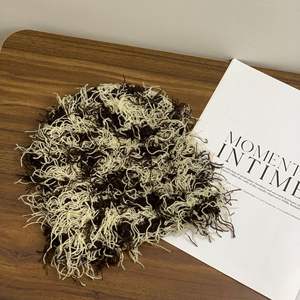 Gorros de piel Y2K con diseño de moda de invierno, gorro de punto cálido con logotipo personalizado y pelo salvaje, gorro desgastado herbáceo - Product Image 4