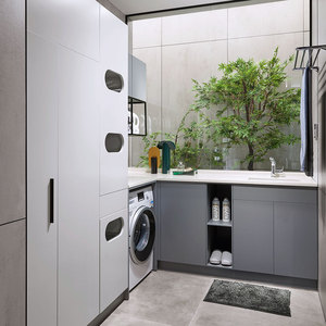 Gabinetes de <span class=keywords><strong>Lavandería</strong></span> y Baño Modernos OPPEIN en Gris Mate Claro - Product Image 2