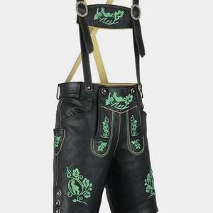 Lederhosen noirs brodés pour hommes, style traditionnel, pour l'Oktoberfest, tailles européennes 46 à 62 en stock - Product Image 1