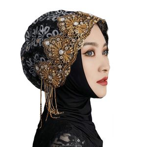 YASEEN Foreign Style Popular Lace New Fashion Tassel Breathable Nylon Middle Eastern/Asian Ethnic Shawl with Scarf - Product Image 6