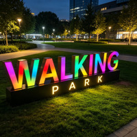 Letras Gigantes RGB Programables para Exteriores, Letras RGB 3D Luminosas de Pie, Letreros Publicitarios para Paisajes