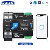 TOMZN AC110V 120V WIFI Smart ATS Commutateur de transfert automatique double alimentation sans interruption 2P 63A 100A 125A eWeLink Rail DIN
