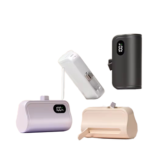 Batterie externe AD4012 avec câble intégré, sortie rapide 22,5 W, charge double appareil, 5000 mAh, avec cordon pour les voyages en extérieur - Product Image 1