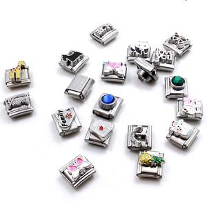 Blues gros acier inoxydable bricolage italien bracelets porte-bonheur 105 conceptions 2mm d'épaisseur plaque en alliage de Zinc <span class=keywords><strong>soudé</strong></span> italien Module charme - Product Image 6