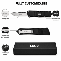 Couteau de poche compact MT Troodon A11 EDC, lame en acier 8Cr14MoV, manche en aluminium avec étui en nylon pour le camping en plein air, la chasse