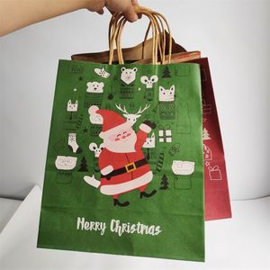 Sacs cadeaux en papier kraft de taille moyenne 22*11*27cm pour les fêtes de Noël - Product Image 1