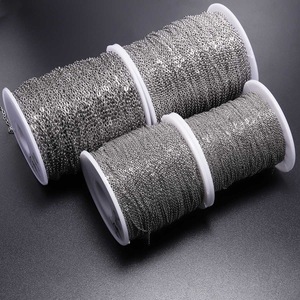 Stainless Steel Flat O <b>Chain</b> 0.3 0.4 0.6 0.8mm For Necklace Making Jewelry Finding Component - Product Image 2