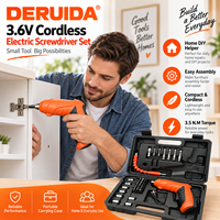 DERUIDA Perceuse-visseuse sans fil rechargeable 3,6 V, outil électrique portable multifonction pour le perçage du bois