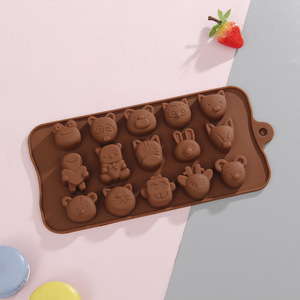 Animals Silicone Molds Forest Cute Theme Happy Bear, Lion, <strong>Hippo</strong> Non-stick Candy Jelly <strong>Chocolate</strong> Soap Molds Silicone Baking Mold - Product Image 3