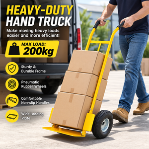 รถเข็นมือแบบรับน้ำหนักมาก 200 กก. โครงเหล็ก ล้อลมยาง 2 ล้อ สำหรับการขนย้าย - Product Image 1
