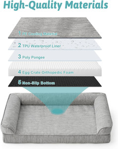Cama refrescante para perros con funda extraíble, sofá ortopédico para mascotas para el verano, cama ortopédica para cachorros con espuma viscoelástica, sofá grande para mascotas, cama refrescante para perros - Product Image 4