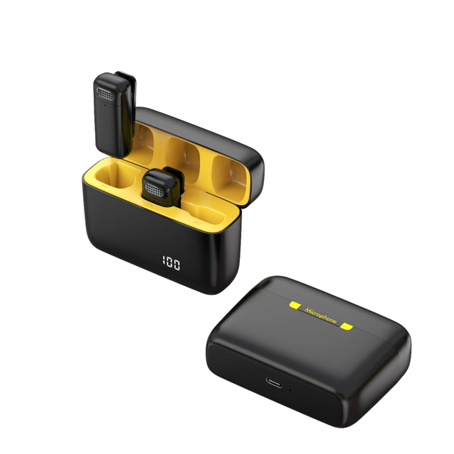 K6 Dual-Use Lightweight Wireless Lavalier Microphone with Digital Display & Noise Cancelling for IOS Outdoor Recording