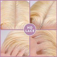 Vente en gros perruques brésiliennes Remy Lace Front 613 blonde os droit HD pour cheveux de bébé pré-plumés petit sans colle pour femme noire