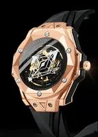 BINBOND 2266 Unique argent hommes montres étanche Royal hexagramme mode décontracté Sport Quartz montre-bracelet pour homme cadeau nouveau