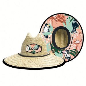 Custom Logo Panama Wide Brim Women Fedora <b>Mat</b> Grass <b>Straw</b> Sun Boater <b>Beach</b> Hats Sombreros De Paja - Product Image 2