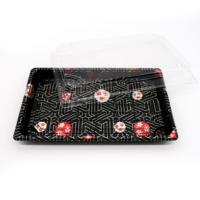 Umwelt freundliche Einweg-Sushi-Lebensmittel verpackung zum Mitnehmen Wieder verwendbarer Kunststoff-Obsts alat Lebensmittel behälter Rechteck-Sushi-Box