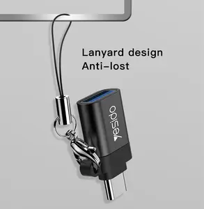 YESIDO Mini Function Mobile Phone Power Data Transmit Convert Card Reader Type-C To USB OTG Adapter