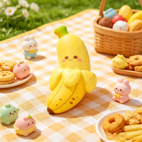 Jouet Squishy Banane de Simulation en PU à Rebond Lent, Jouet Sensoriel Anti-Stress et de Décompression en Forme de Fruit