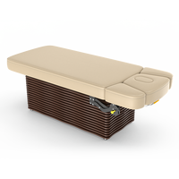 Mobilier de salon électrique moderne Ness-D, table de massage en cuir artificiel pour soins du visage et beauté du visage, lit électrique avec base en bois