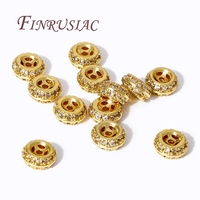 Séparateurs de perles métalliques en laiton plaqué or 18 carats Zircon pour la fabrication de bijoux à bricoler soi-même Accessoires pour composants de bijoux