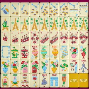 Jeu de tuiles de mahjong américain de luxe jaune <span class=keywords><strong>Paris</strong></span>, peintes à la main, 160 <span class=keywords><strong>pièces</strong></span>, trois couches, acrylique néoprène, pour 4 joueurs, casino, jeu de hasard - Product Image 2