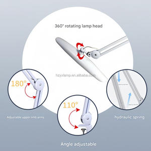 Профессиональная настольная лампа-лупа с <span class=keywords><strong>LED</strong></span>-подсветкой и зажимом в форме акулы, регулируемая, для точных работ в косметологии, наращивания ресниц, маникюра, татуажа - Product Image 4