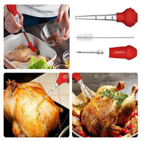 Ensemble de cuisine en silicone écologique résistant à la chaleur Kitchen Paradise avec support pour boule de cuisson et bâtonnet à badger pour rôtir la dinde