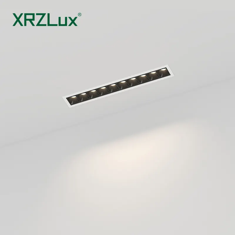 Xrzlux הוביל תקרה זרקור 24w הוביל אור grille אור 10 ראשים מוטבעים ליניארי עבור תאורה מקורה