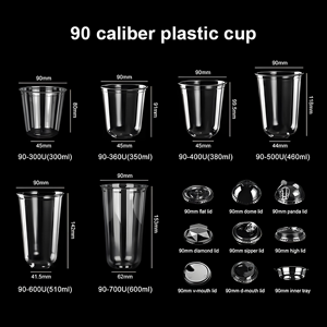 Vaso de Plástico Transparente Desechable con Forma de U para Té de Burbujas, con Impresión de Logotipo Personalizado, 12Oz 16Oz 22Oz, Vaso de PET para Té, Café, Jugo con Tapas - Product Image 5