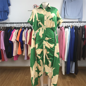 Venta al por mayor: Elegante y <span class=keywords><strong>casual</strong></span> vestido maxi de <span class=keywords><strong>oficina</strong></span> para <span class=keywords><strong>mujer</strong></span>, ecológico, de cintura natural, talla grande, con cuello vuelto y botones cortos. - Product Image 5
