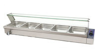 Elektrischer Tisch-Bain-Marie Speisenwärmer 5 304 Edelstahl Buffet-Server mit Thermostat für Restaurant Catering Gewerbeküche