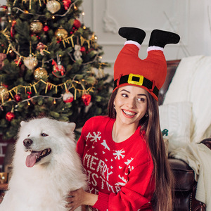 Gambe da Elfo Natalizie Creative, Gambe di Babbo Natale, Cappello per Feste per Bambini con Colore Personalizzabile - Decorazioni Originali per Eventi e Feste - Product Image 2