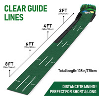 Tapis de putting de golf en forme de rein, 3 trous, portable, intérieur/extérieur, écologique, bicolore, vert réaliste, base antidérapante, entraînement