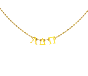 NPC Sorority Gifts Collar de hermandad de mujeres Collar de dijes iniciales Acero inoxidable Pvd Plated Alpha Delta Pi Phoebe Greek - Product Image 1