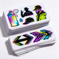 Autocollants de rue graffiti Haoxuan en PVC holographique, motif flèche, lettre abstraite, feuille néon, résistant à l'usure, UV sélectif