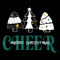 Impression en gros de Noël Cheer Glitter Vinyle Transfert Fer sur Arbre de Noël Motif Design Vêtement