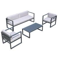 Canapé de jardin MY en alliage d'aluminium imperméable et résistant au soleil pour terrasse, villa, hôtel, chaises et tables de loisirs en plein air