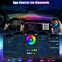 Lampe d'ambiance LED pour voiture, éclairage d'ambiance RGB pour pare-brise avant et tableau de bord, lampe d'atmosphère intérieure en acrylique, contrôle USB et application à distance