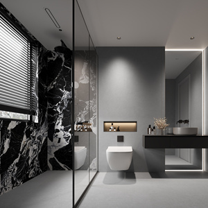 Hiện Đại Mộc mạc màu đen đá cẩm thạch cái nhìn sứ slab gạch tráng men Matte kết thúc vuông cho nội thất phòng tắm vitrified gạch đánh bóng - Product Image 4