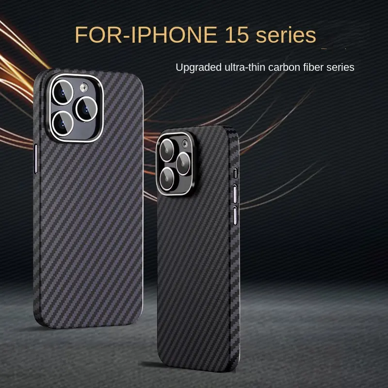 Housse de téléphone mate en fibre de carbone véritable de luxe pour Iphone 15 13 11 Pro Max