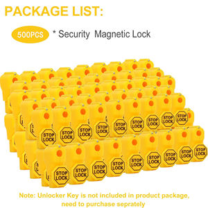 Serrure de sécurité rouge en plastique à clés magnétiques - Product Image 6