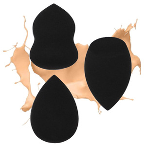 XUNFUJI <span class=keywords><strong>Éponge</strong></span> de <span class=keywords><strong>Maquillage</strong></span> Visage en Forme de Goutte d'Eau Noire, Plus Grande, Sans Latex, <span class=keywords><strong>Utilisation</strong></span> Sèche/Humide, Emballage Boîte/Sac/Individuel - Product Image 1