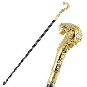 Halloween decorations outdoor crutches golden snake Walking Stick for men Luxury Walking Cane