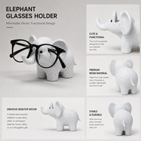 Support à lunettes en PLA imprimé en 3D, motif éléphant, texture marbre, support de lunettes, ornement de bureau, décoration intérieure