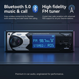 Lecteur MP3 pour voiture 1 Din avec chargeur de voiture pour émetteur <span class=keywords><strong>FM</strong></span> APE/WAV 4*45W Appel mains libres USB AUX Emplacement SD Stéréo intégré - Product Image 2