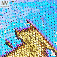 Nanyee Textile brodé, réversible, à effet de couleur changeante, à motifs à motifs espacés de 5 mm, irisé violet-or, épais, pour accessoires textiles de maison