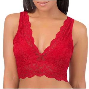 Sujetador de encaje transpirable sin aros con realce suave para mujer europea y americana, copa completa, talla grande, venta al por mayor, estampado, tejido, sexy - Product Image 4